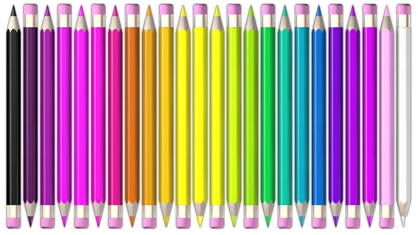虹色の異なる鉛筆 — ストック写真