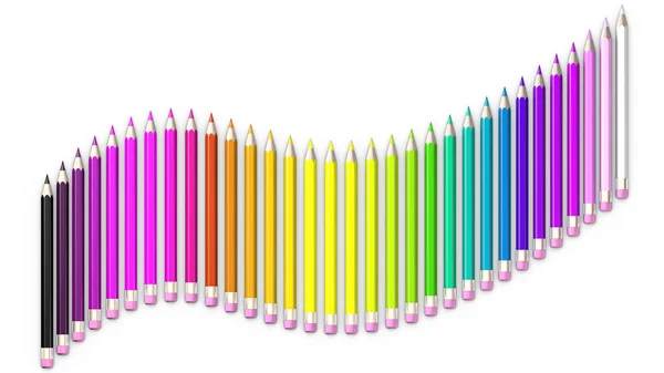 Ουράνιο Τόξο Χρωματίζει Διαφορετικά Μολύβια — Φωτογραφία Αρχείου