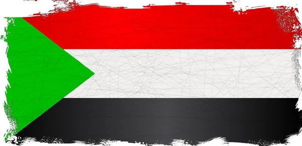 Die Flagge Des Afrikanischen Landes Sudan — Stockfoto