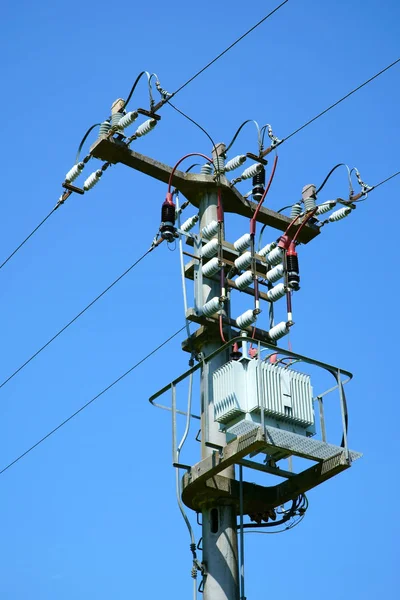 Stromast Λεπτομέρεια Μετασχηματιστή Και Catenary — Φωτογραφία Αρχείου