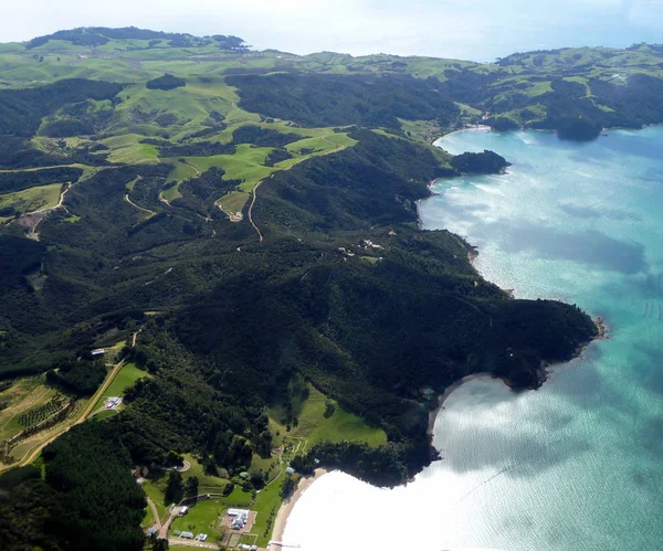 Fotos Aéreas Islas Costeras Pequeñas Nueva Zelanda — Foto de Stock