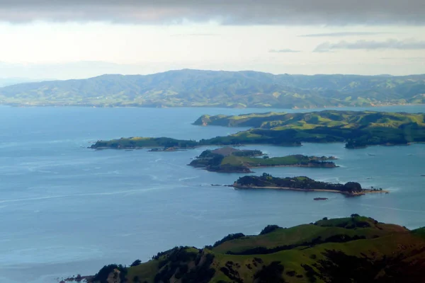 Luftaufnahmen Von Küstenregionen Und Kleinen Inseln Neuseelands — Stockfoto