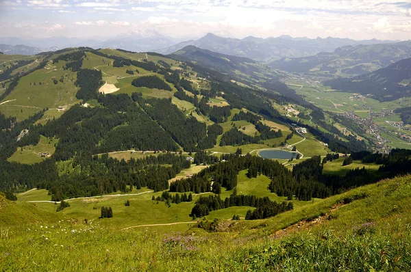 Vue Panoramique Sur Paysage Alpin Majestueux — Photo