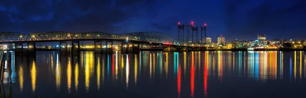 Columbia River Crossing Interstate Híd Portland Oregon Vancouver Washington Skyline — Stock Fotó