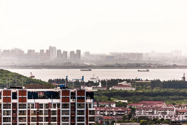 Jiangyin Est Une Ville Située Sur Rive Sud Fleuve Yangtze — Photo