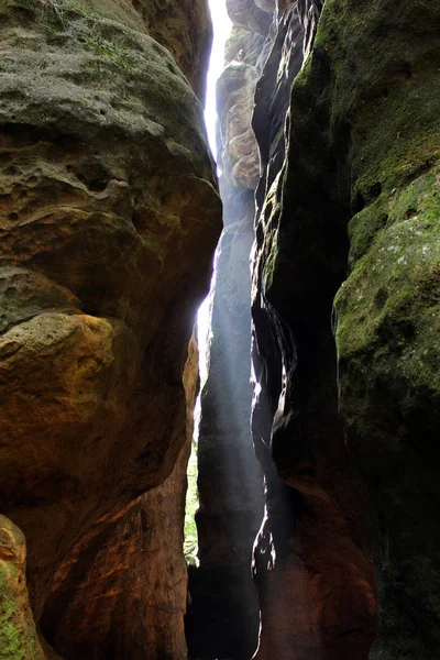 Felsspalte Sandstone Saxon Switzerland Elbe Sandstone Mountains — Stock Photo, Image