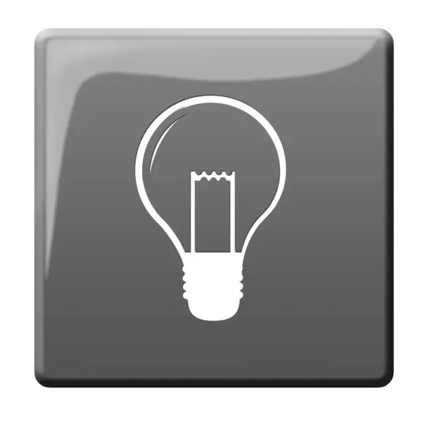 Graphic Light Bulb Symbol Button — Stock Photo, Image