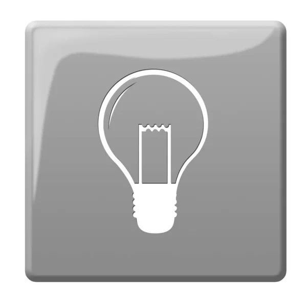 Grafická Žárovka Symbol Tlačítku — Stock fotografie