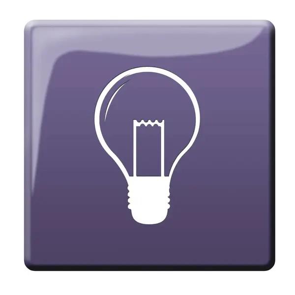 Glühbirne Als Idee Symbol Auf Knopf — Stockfoto
