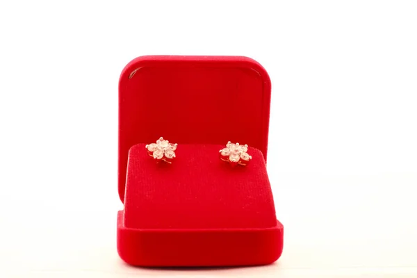 Earring Red Box — Stock Photo, Image