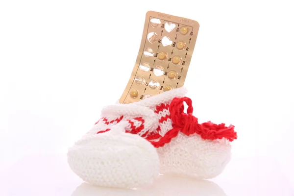 Baby Shoes Position Antibabyples — Stock Photo, Image