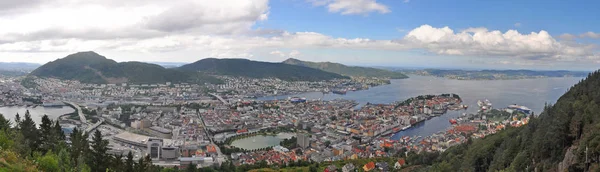 Panorama Blick Auf Bergen Norwegen — Stockfoto