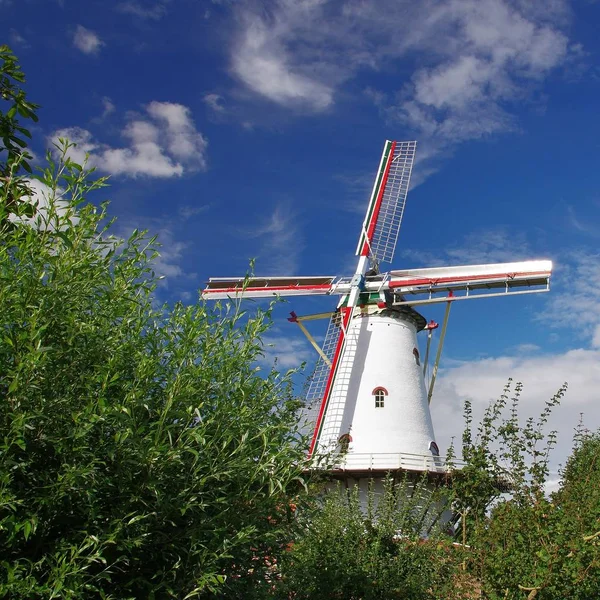 Scenic View Landscape Windmill Building — Stock Photo, Image