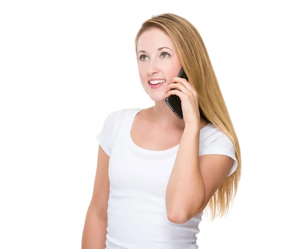 Mujer Hablar Con Teléfono Celular —  Fotos de Stock