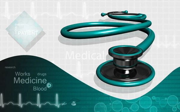 Digital Illustration Stetoskop Färg Bakgrunden — Stockfoto