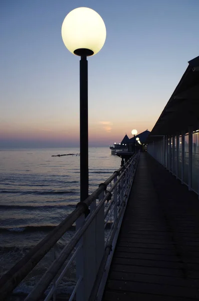 Die Seebrücke Heringsdorf Bei Sonnenaufgang — Stockfoto