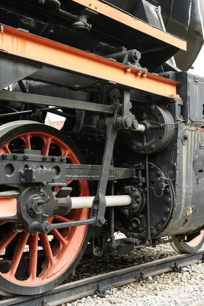 Locomotora Vapor Histórica Medios Transporte Cercanos Ferrocarril —  Fotos de Stock