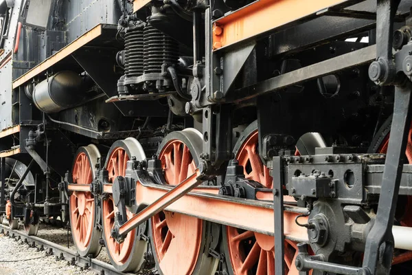 Historic Steam Locomotive Closeup Transport Rail — Stock Photo, Image