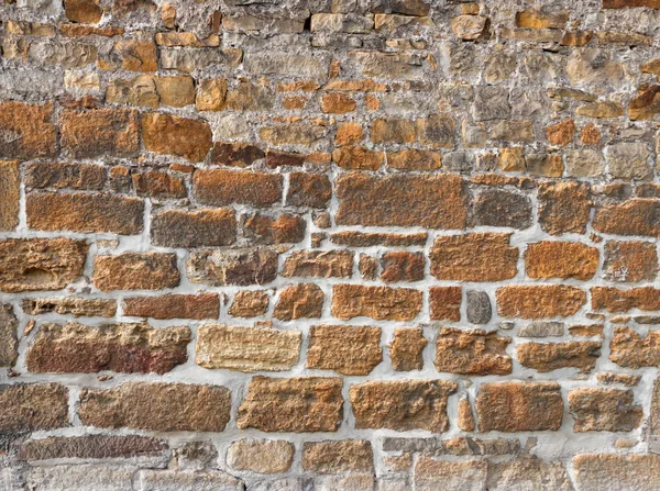 Stará Zeď Hrubých Hnědých Kamenů — Stock fotografie
