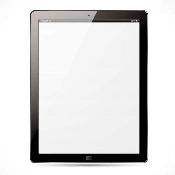 Realisztikus Elszigetelt Tablet Fehér Képernyő Fekete Keret — Stock Fotó