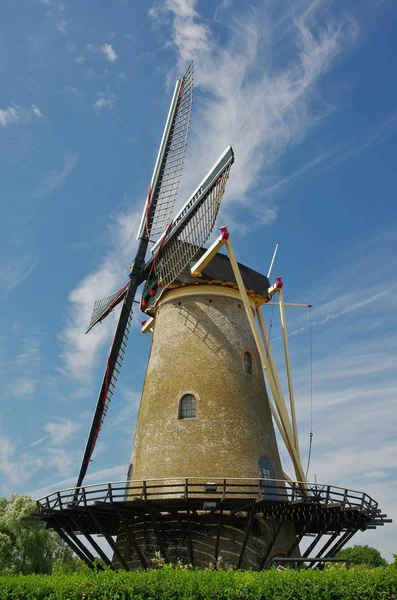 Scenic View Landscape Windmill Building — Stock Photo, Image