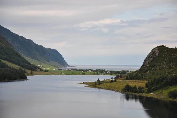 Refvikvatnet Lago Norway Refvik — Foto de Stock