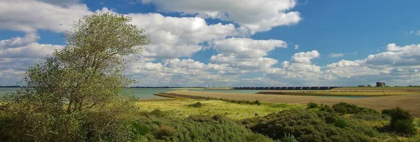 Vue Goeree Overflakkee Sur Haringvlietdam Dans Partie Sud Des Pays — Photo