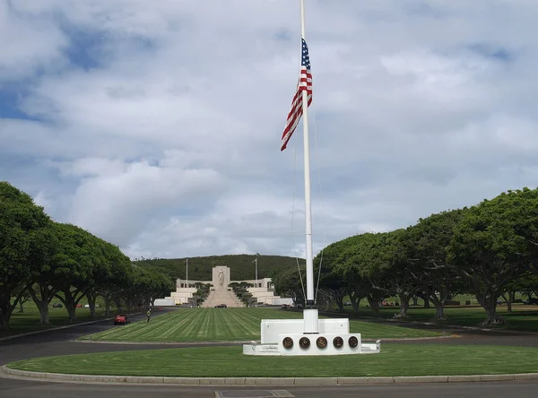 Hawaii National Memorial Cemetery Pacific Honolulu Estados Unidos Soldatenfriedhof — Foto de Stock