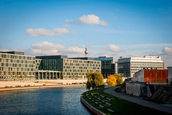 Skyline Modern Del Berlin Med Igenkännligt Berlin Torn — Stockfoto