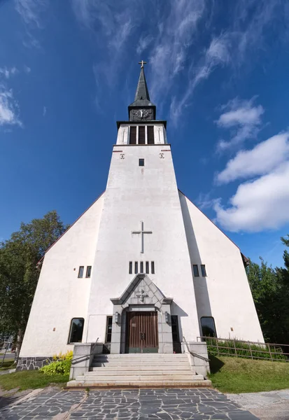 Провинциальная Католическая Церковь Севере Скандинавии Широкоугольный Выстрел — стоковое фото