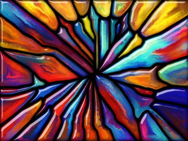 Goblin Glas Serie Achtergrond Samenstelling Van Kleurrijke Gebrandschilderd Glas Patroon — Stockfoto