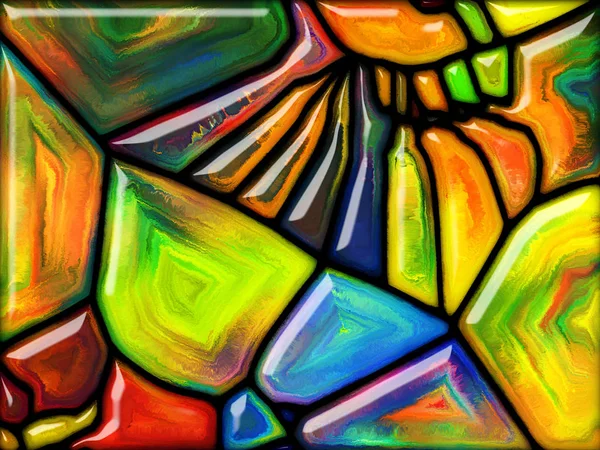 Goblin Glas Serie Samenstelling Van Kleurrijke Gebrandschilderd Glas Patroon Met — Stockfoto