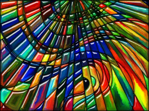 Geometrie Van Kleur Serie Samenstelling Van Kleurrijke Gebrandschilderd Glas Patroon — Stockfoto