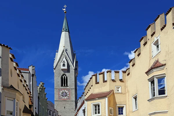 Vitt Torn Och Ponte Aquila Brixen — Stockfoto