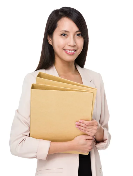 Businesswoman Hold Folder — Stock Photo, Image