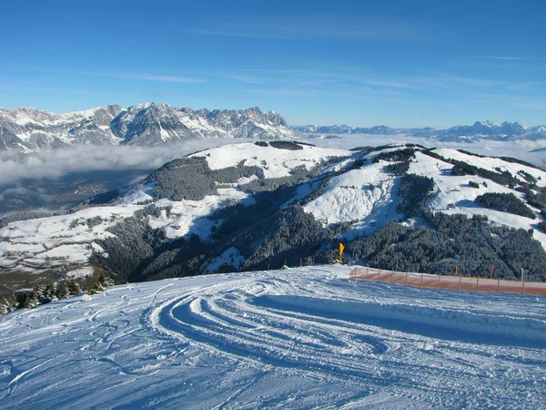 Skifahren Wilden Kaiser — Stockfoto