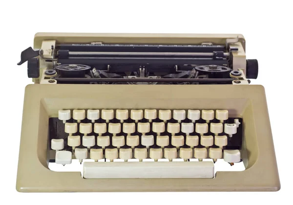 Alte Schreibmaschine Isoliert Auf Weißem Hintergrund — Stockfoto