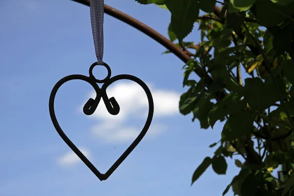 metal heart as garden decoration