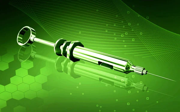 Digital Illustration Syringe Color Background — Stock Photo, Image