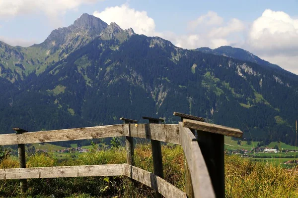 Wooden Fence Alps — Stock Photo, Image