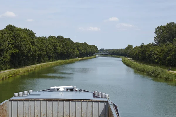 Mittelland Canal Bramsche Німеччина Нижня Саксонія Луком Внутрішнього Судна — стокове фото