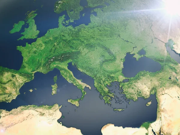 Europa Aus Dem All Als Rendering — Stockfoto