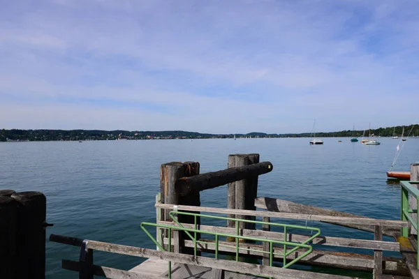 Molo Legno Sul Lago — Foto Stock