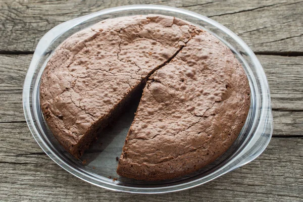 Шоколадный Торт Коричневой Глазурью — стоковое фото