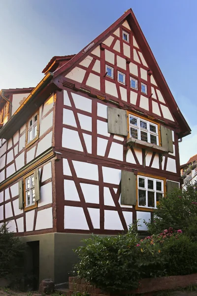 Starý Zpola Roubený Dům Dilsbergu Neckar Večerním Světle — Stock fotografie