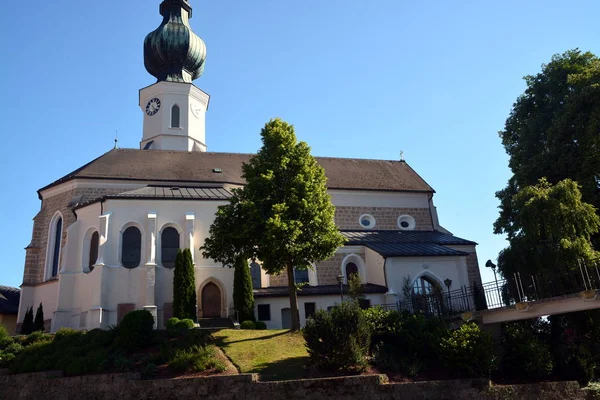Farní Kostel Maria Himmelfahrt Aspach Horní Rakousko — Stock fotografie