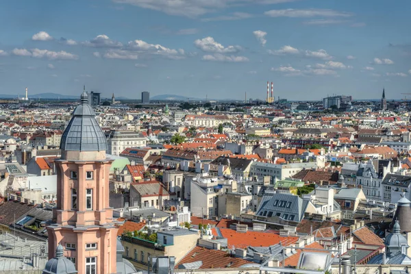 Wien Panorama Aus Der Vogelperspektive Stadtbild Der Hauptstadt Österreichs — Stockfoto