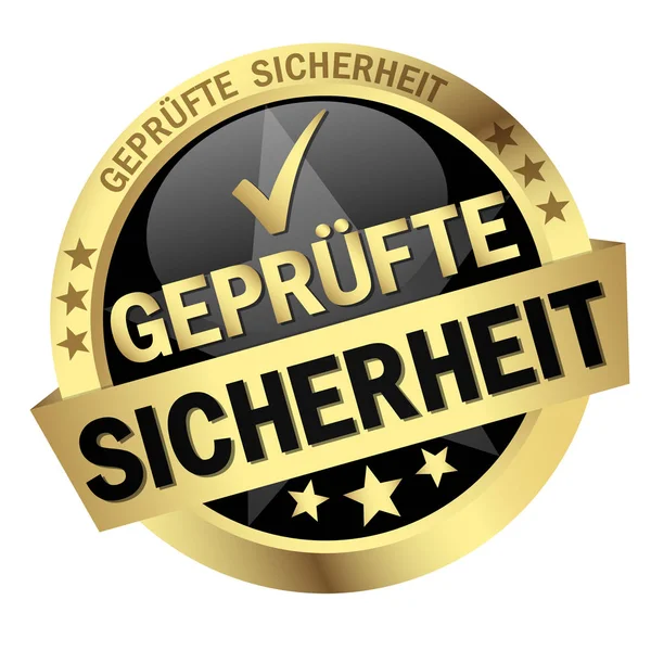 Farbige Taste Mit Banner Und Text Zertifizierte Sicherheit — Stockfoto