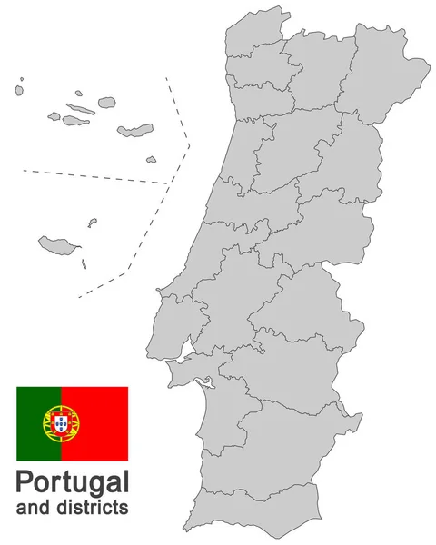 Europäisches Land Portugal Und Bezirke Detail — Stockfoto