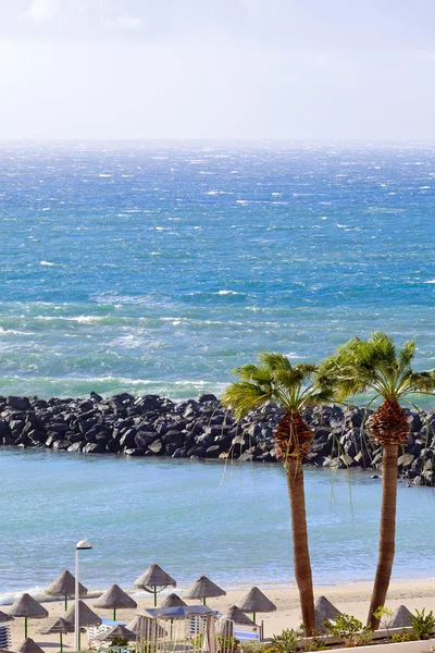 Vista Playa Pinta Cidade Costa Adeje Tenerife Ilhas Canárias Espanha — Fotografia de Stock